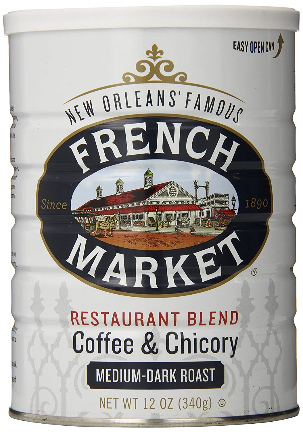 French Market Coffee, Coffee and Chicory Restaurant Blend, Medium-Dark Roast Ground Coffee, 12 Ounce Metal Can - Image 8